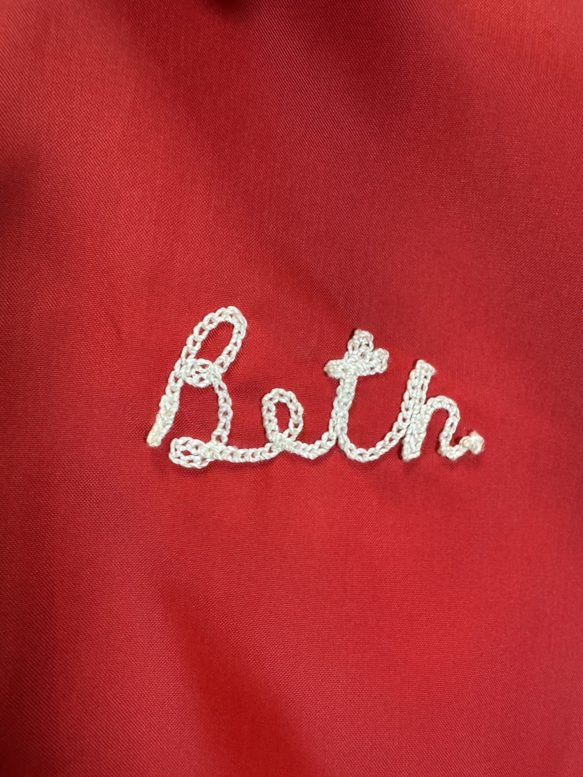LARGE 70s Vintage Beth Embroidered Name Ed’s Hideaway Coach’s Style Jacket