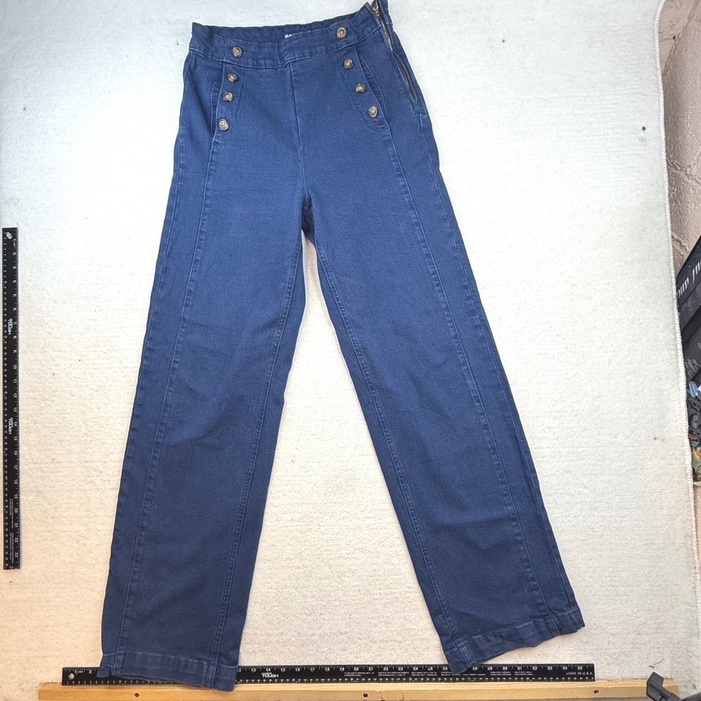 Jeans High-Rise Wide Leg Sailor Core 6 Tall Side Zip nautical retro 70s style