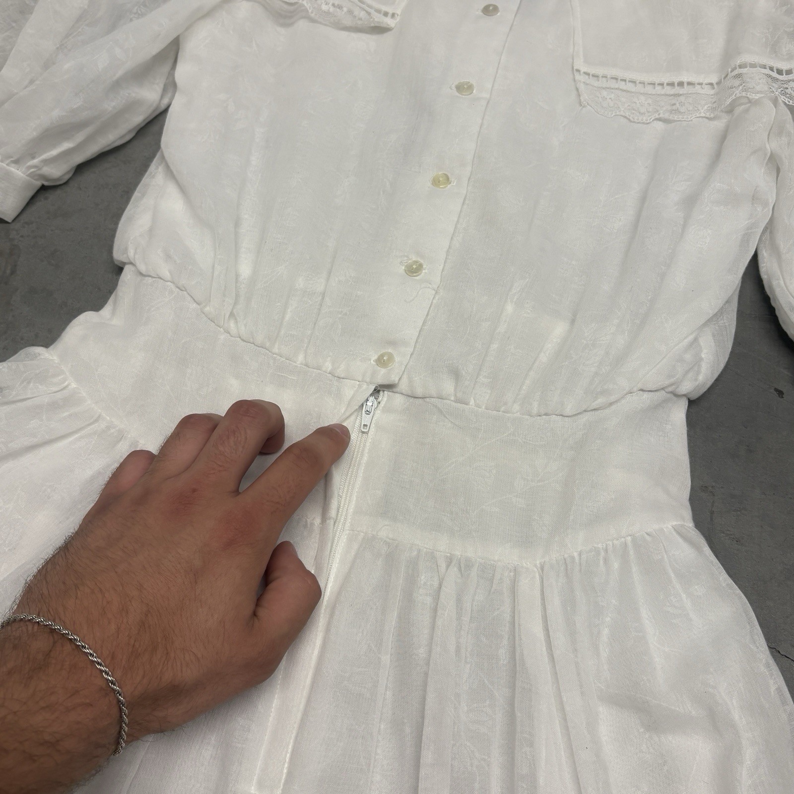 Vintage Gunne Sax Dress Gown Prairie Victorian Lace Boho Cottage Coquette Size 5