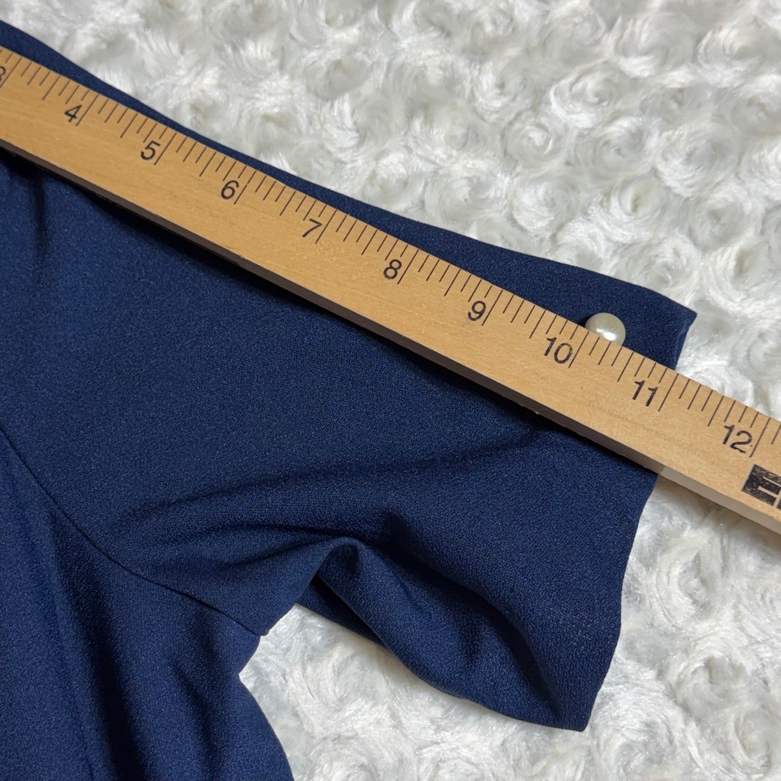 Whirlaway Frocks Vintage Navy Blue Lace Sailor Collar Midi Dress Size 12P USA