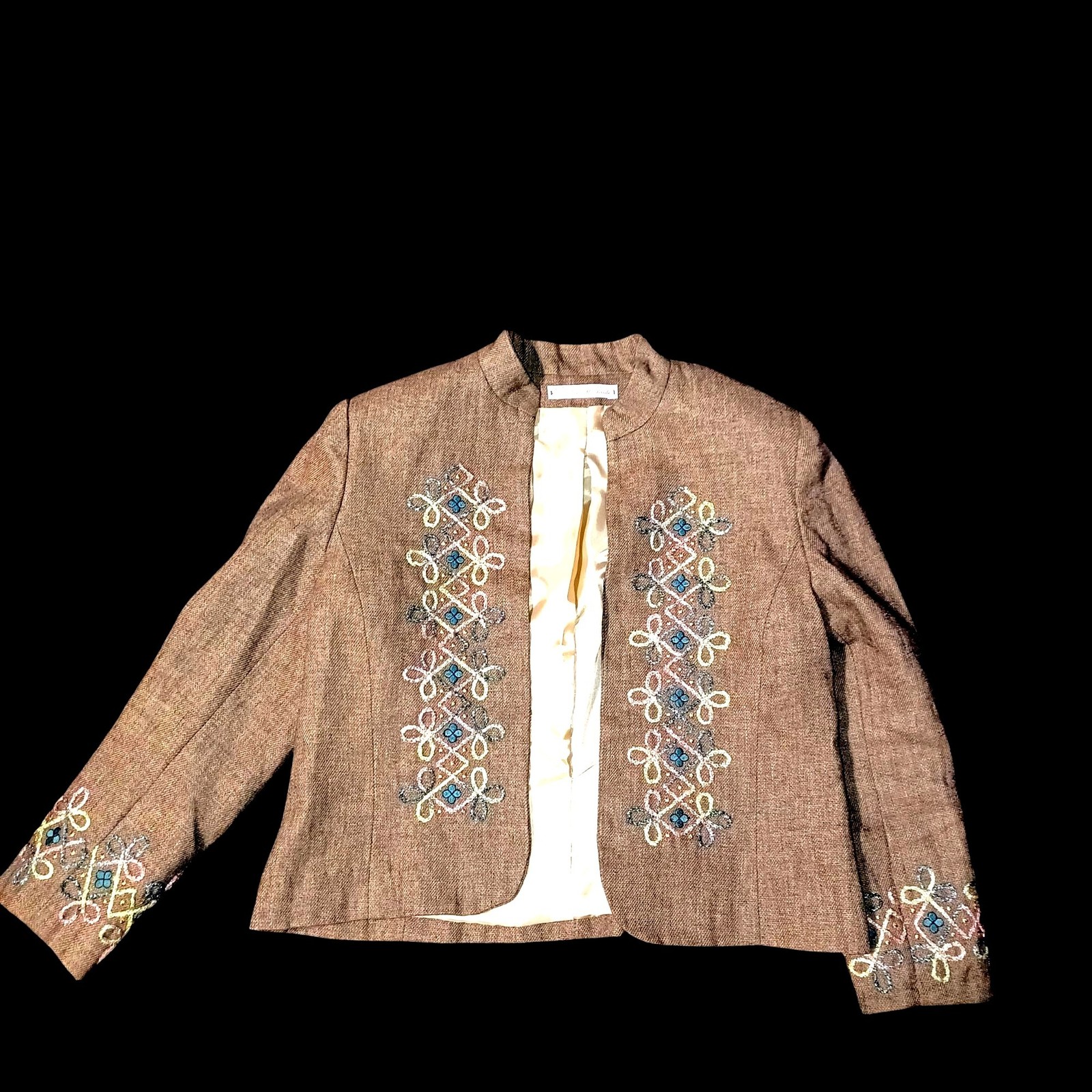 Boho Jacket Skirt VTG Bolero Cropped Matador Wearable Art Womens Size M