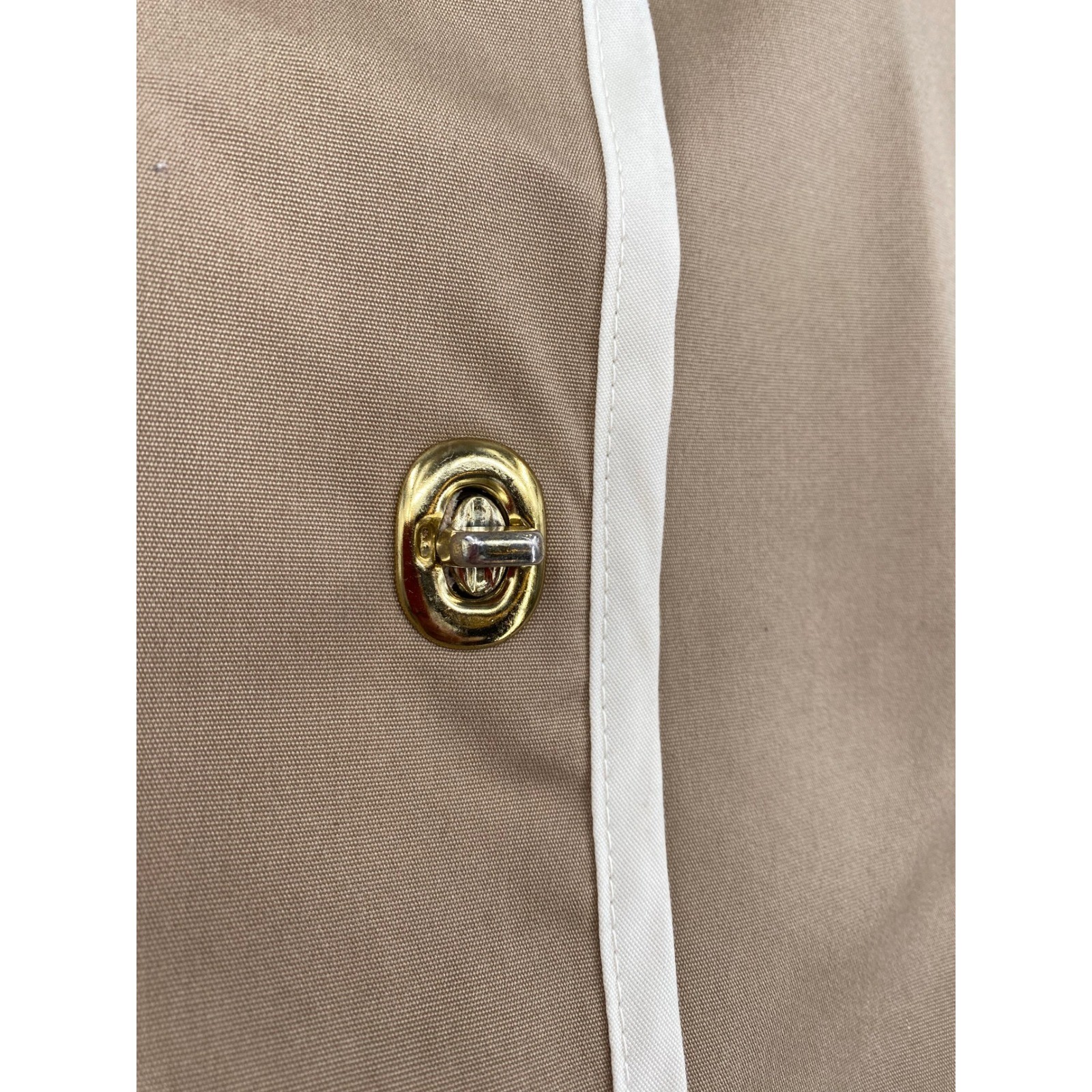 Bonnie Cashin Russel Taylor Women 14 Tan Vintage Mod Turnlock Canvas Trench Coat