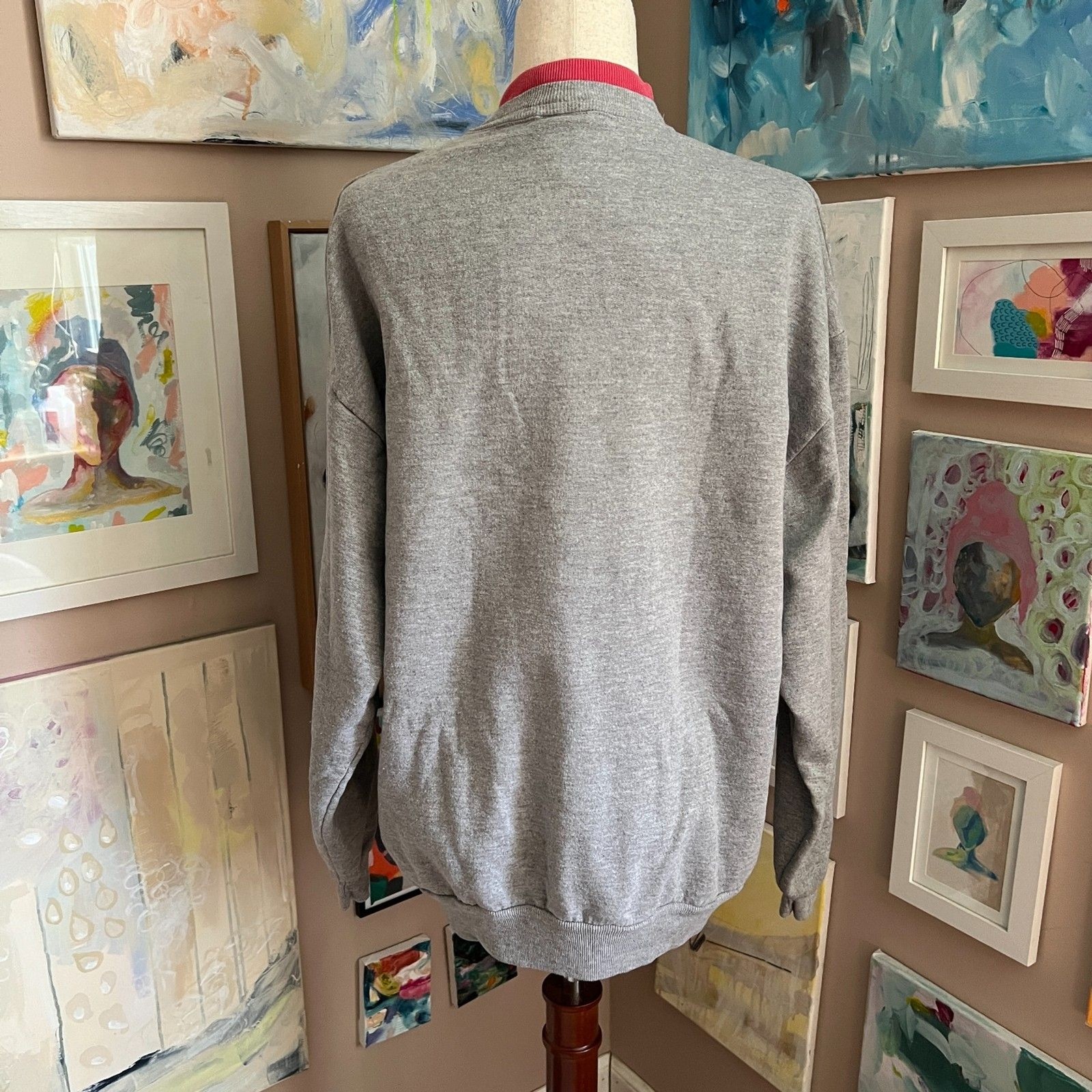 Vintage 90s Morning Sun Teddy Bear Rose Sweatshirt Hallmark Grandma Cozy Size XL