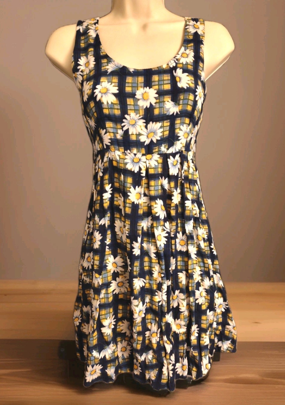 Vintage 90s Dress Floral Byer Too California Mini Daisy Sun Dress Size 7
