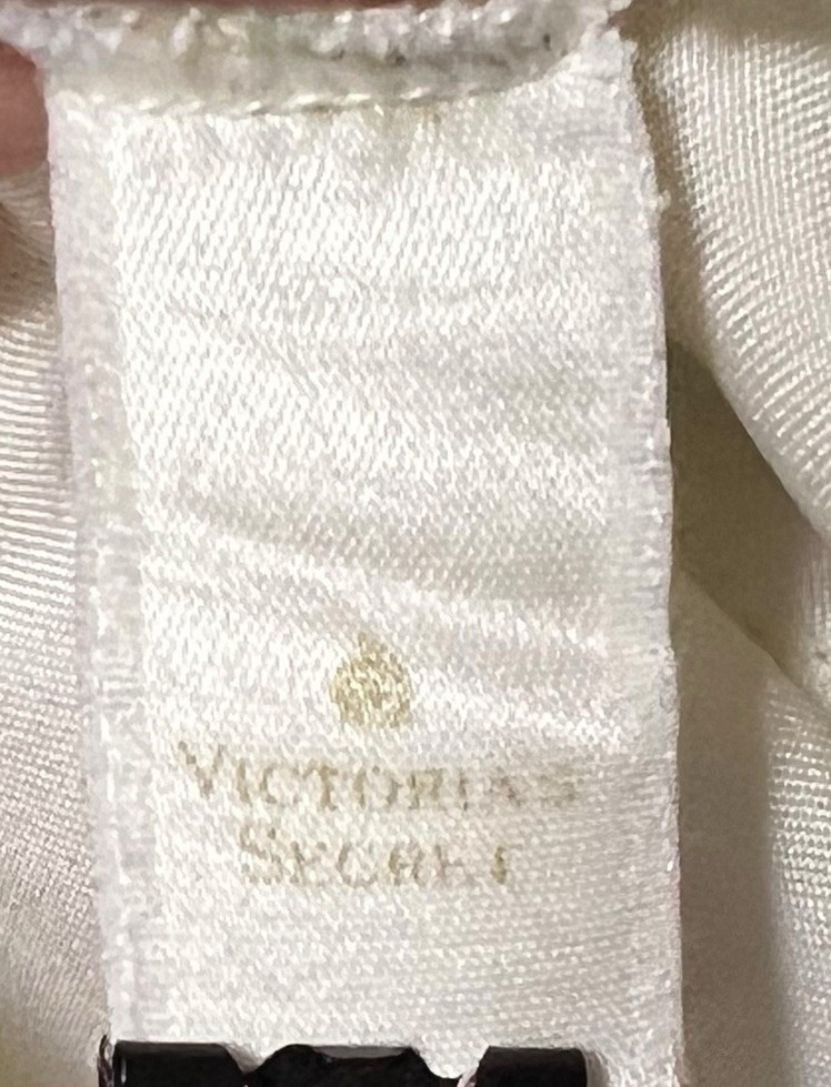 Vtg 90s Victoria Secret Cami Top S Ivory Off White Lace USA Union Made