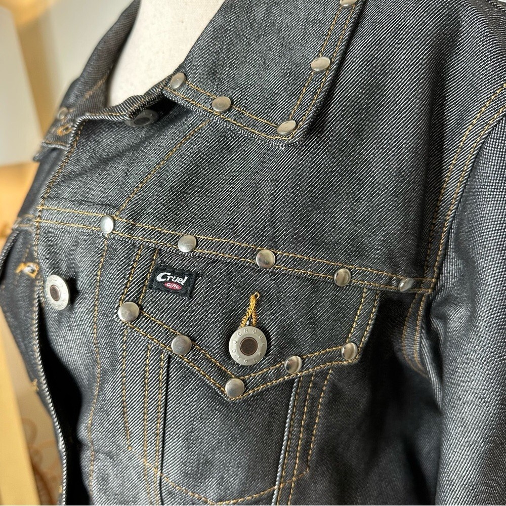 Vintage Y2K Cruel Girl Studded Denim Jacket Size Medium