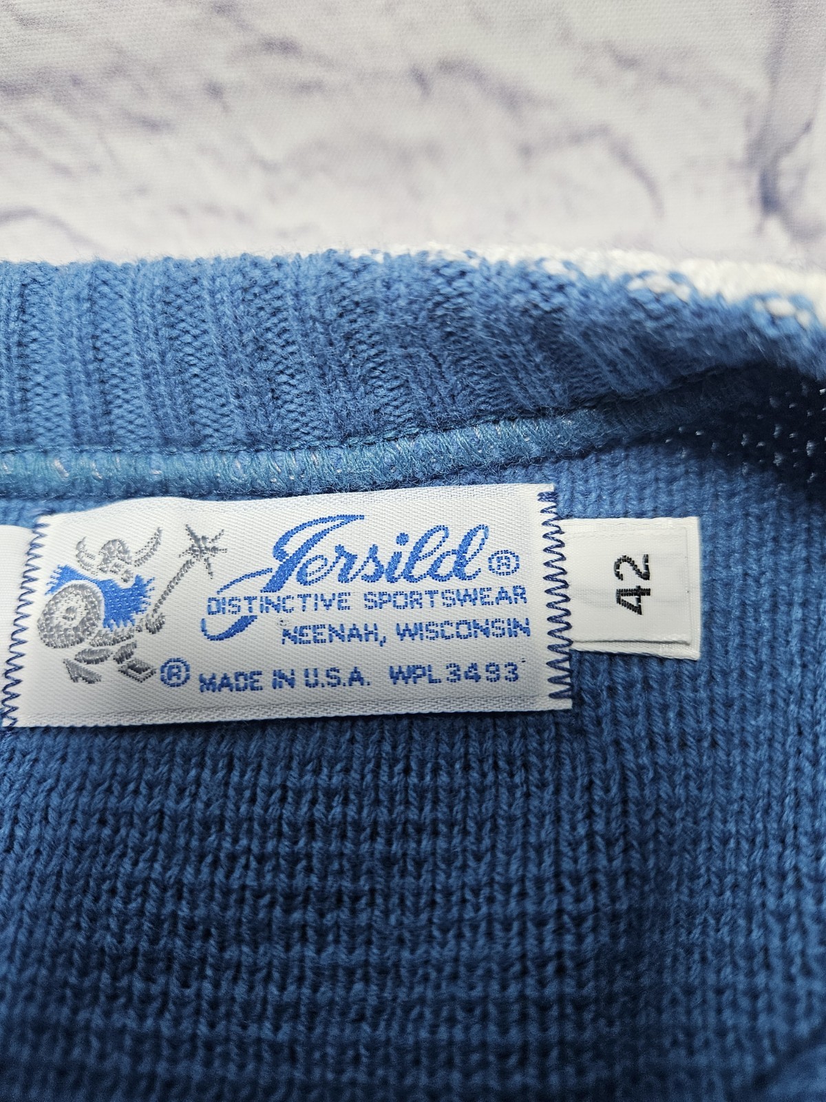 Vintage Jersild Women’s Sweater – LARGE (42) – Blue, 100% Acrylic