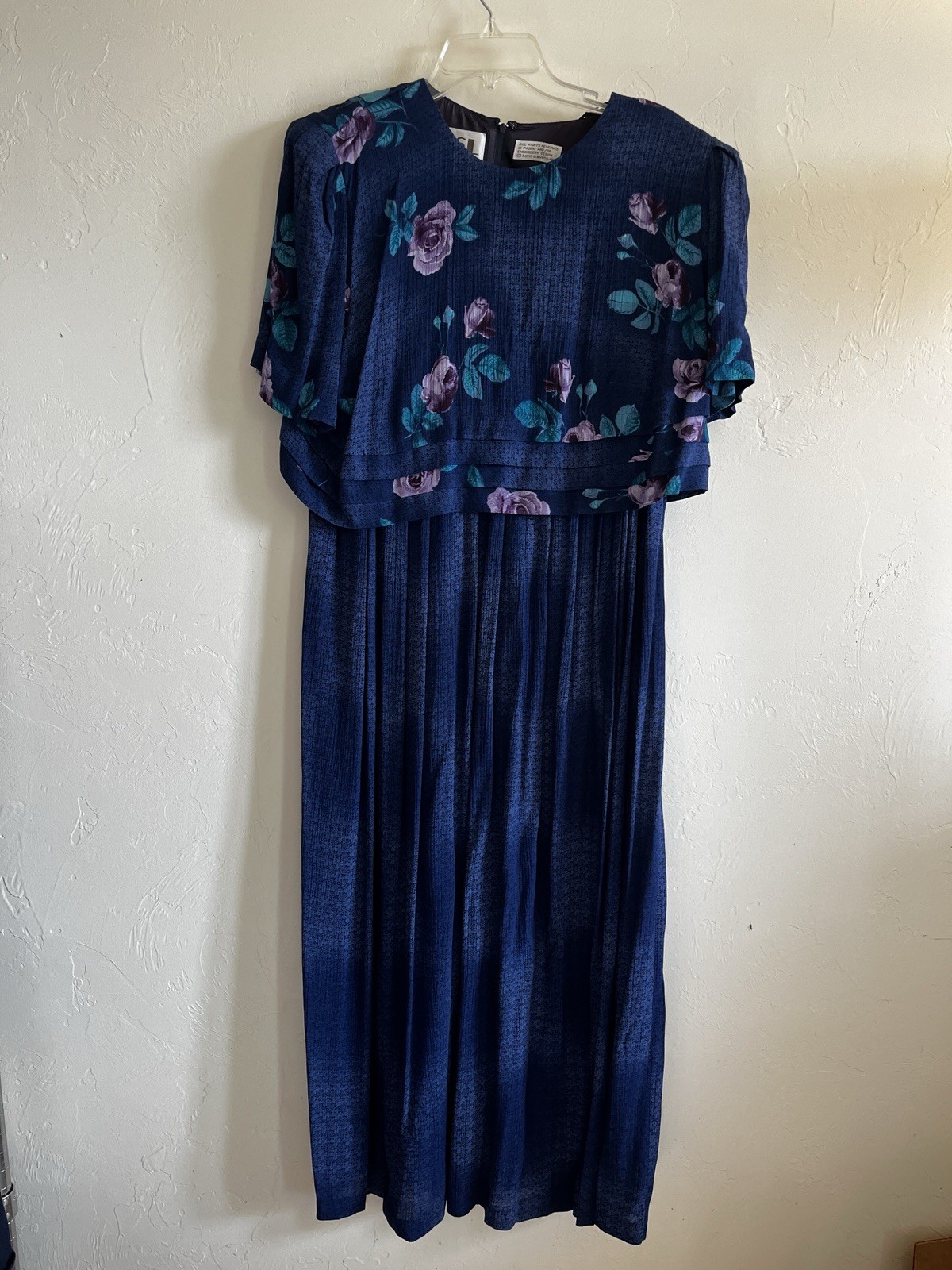 Vintage KSL division of Karin Stevens Women’s Blue Floral Maxi Dress Size:14W