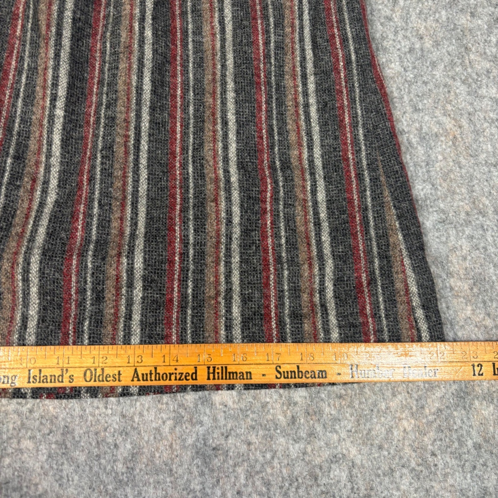 Barclay Square Striped Midi Skirt Womens XXS (24″) USA Made Wool Mohair VTG