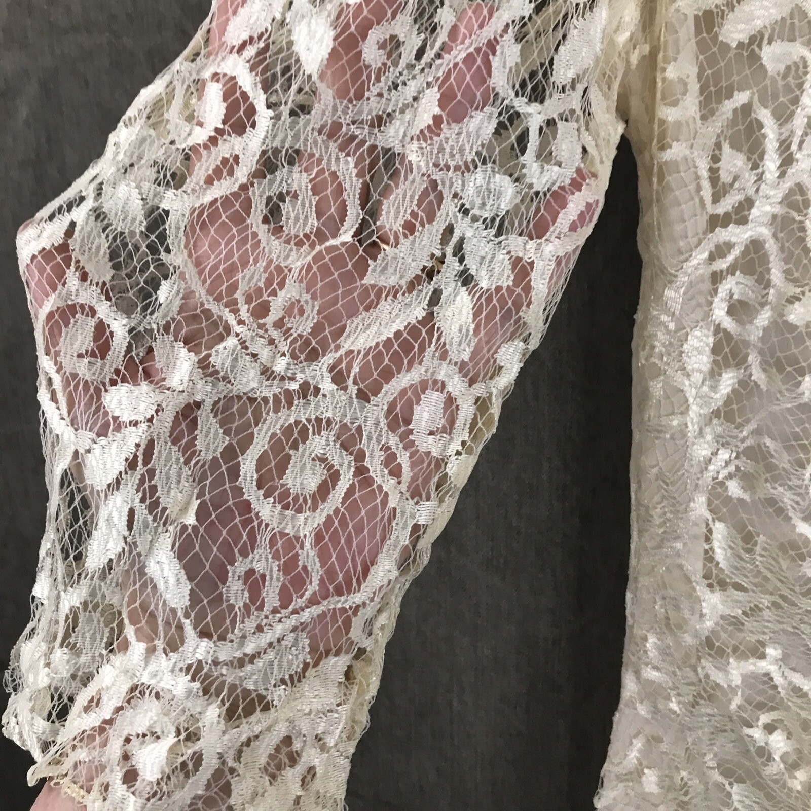 VTG Ala Carte California 80s Cream Color Lace Party Prom Wedding Dress Size 7/8