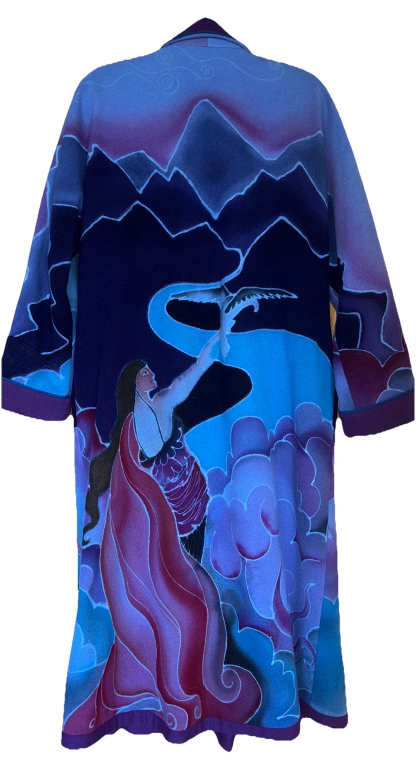 82 One Of A Kind Hand Painted Wool Coat Stevie Nicks Osfm Vintage Saraluna