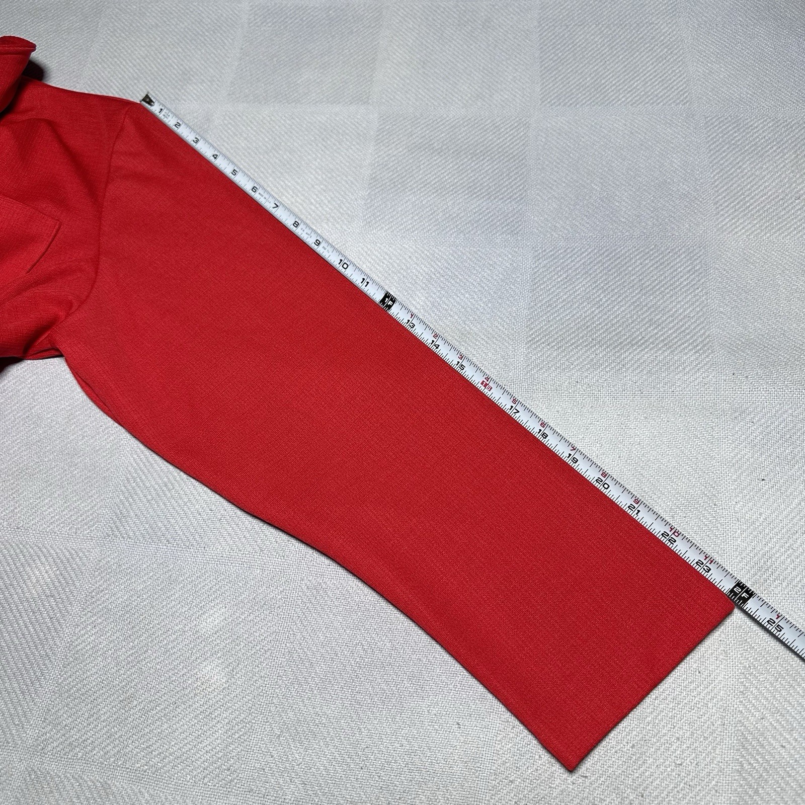 Vintage 60s 70s Sears Blazer Jacket Womens 26.5 Red Polyester Open Front