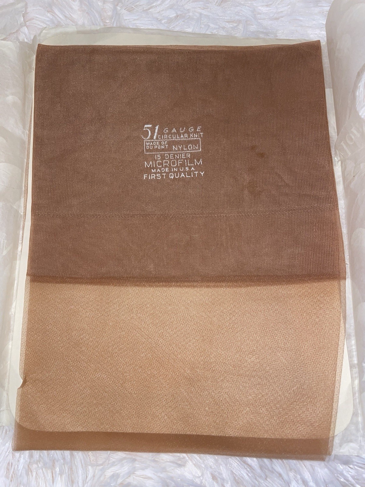 Vtg Pageant Fashioned Seamed Dupont Stockings Flat Knit 51 Gauge 15 Denier