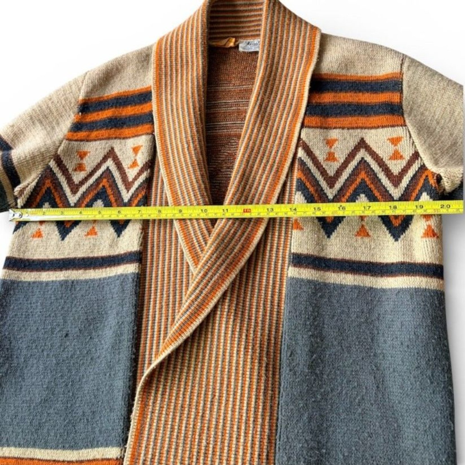 Vintage Sabra Wintuk 70s Cardigan Sweater Southwest Aztec Tribal Boho S/M