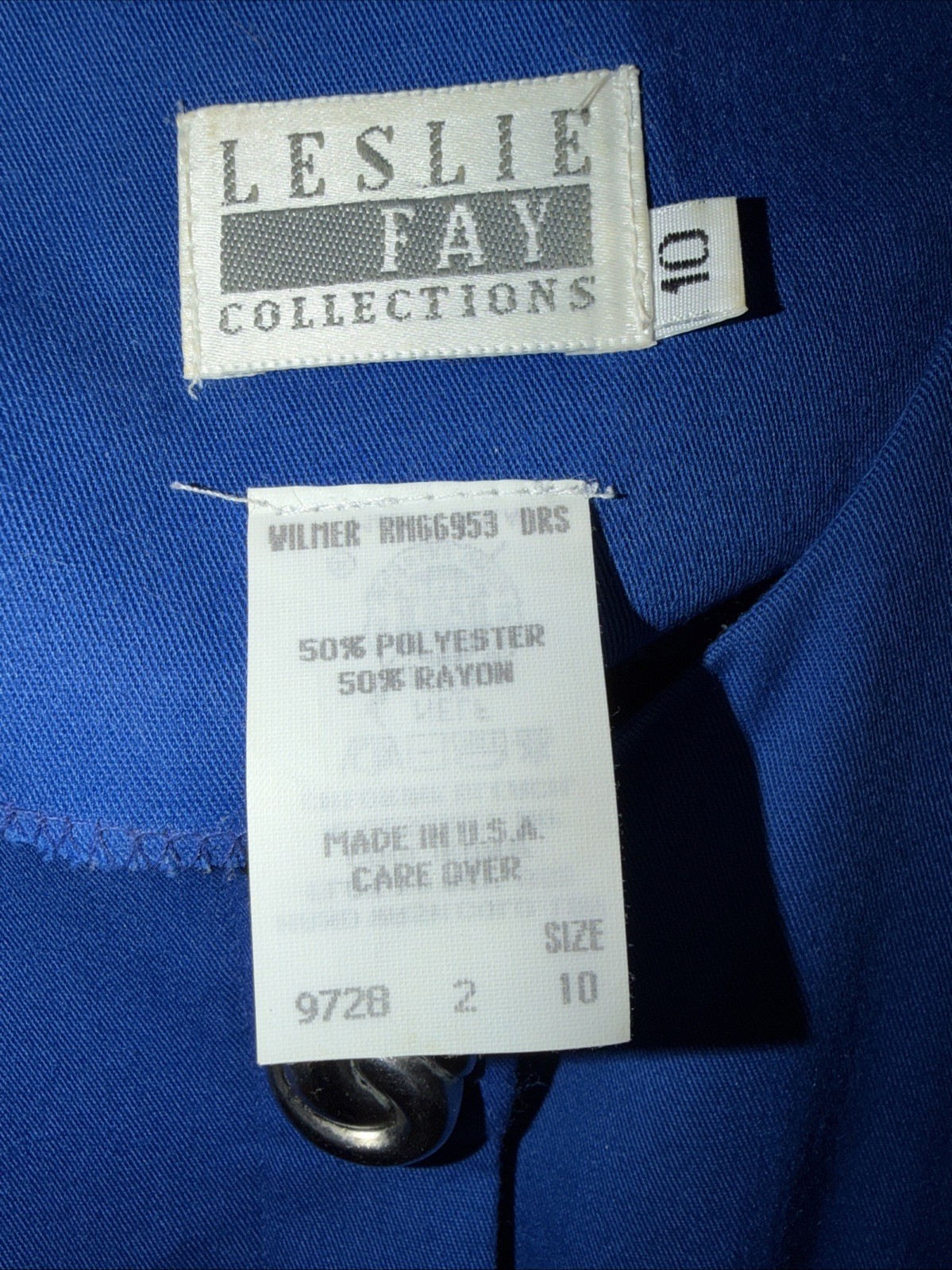 LESLIE FAY Vintage Shirt Dress Blue Pleated Buttons Midi Career 80s 90s USA