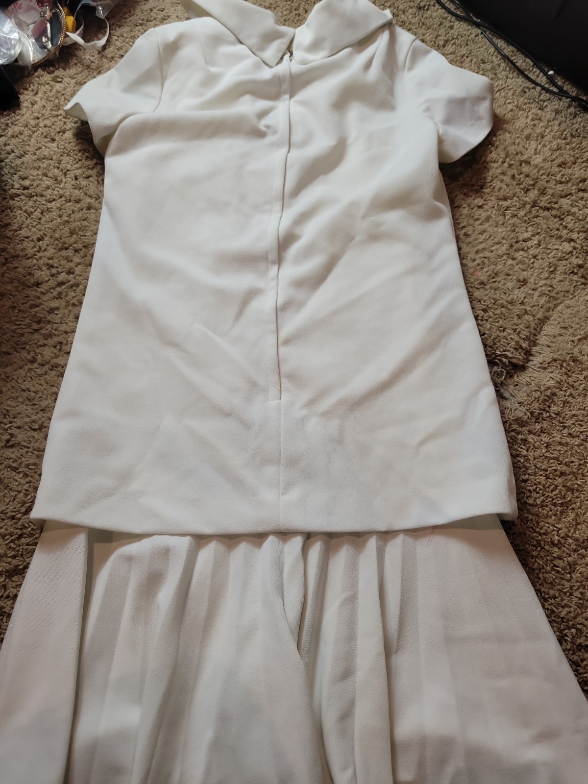 Rare Vtg 1960s Eve Le White Pleated Cheer Mod Tennis Dress