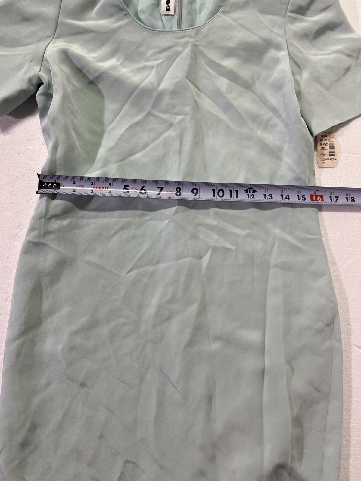 VINTAGE 80’s Saks Fifth Ave David Hayes Dress Flawed Mint Green Silk Sz 6