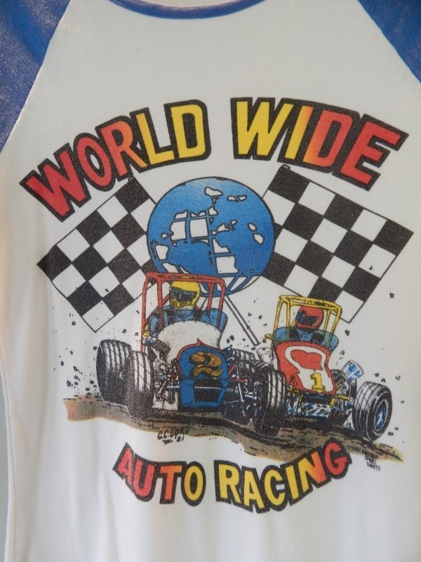 Vintage 1982 GC Lord 81 World Wide Auto Racing Speedway Baseball Sport T Shirt M