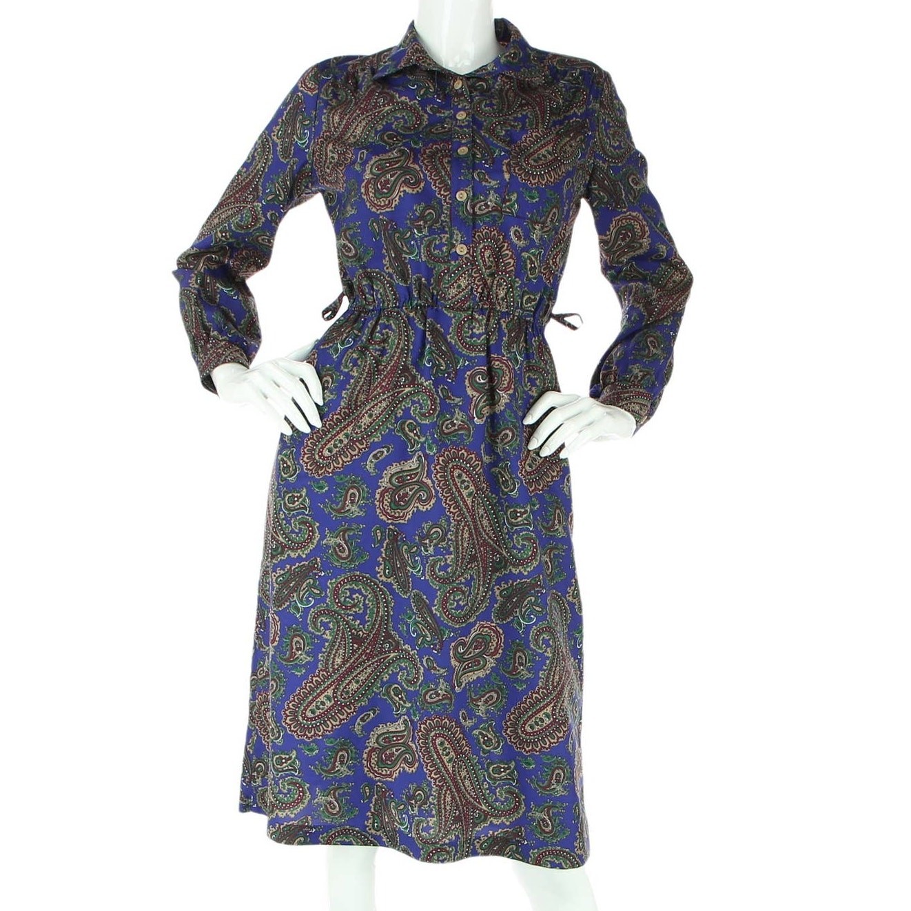 80s Vintage Sears The Shirt Paisley Print Secretary Work Office Dress