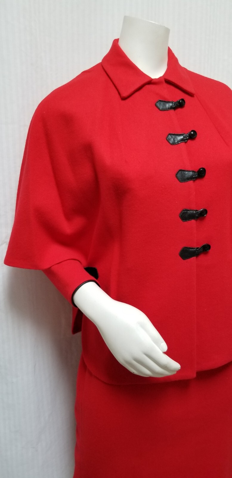 Vintage 2 Piece MINX MODES Red Dress & Cape Poncho – Size M – EUC