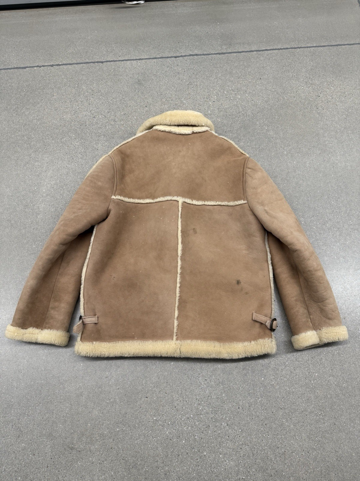 Vintage 1950s Women’s Wool Fleece Lined Brown Suede Leather Jacket