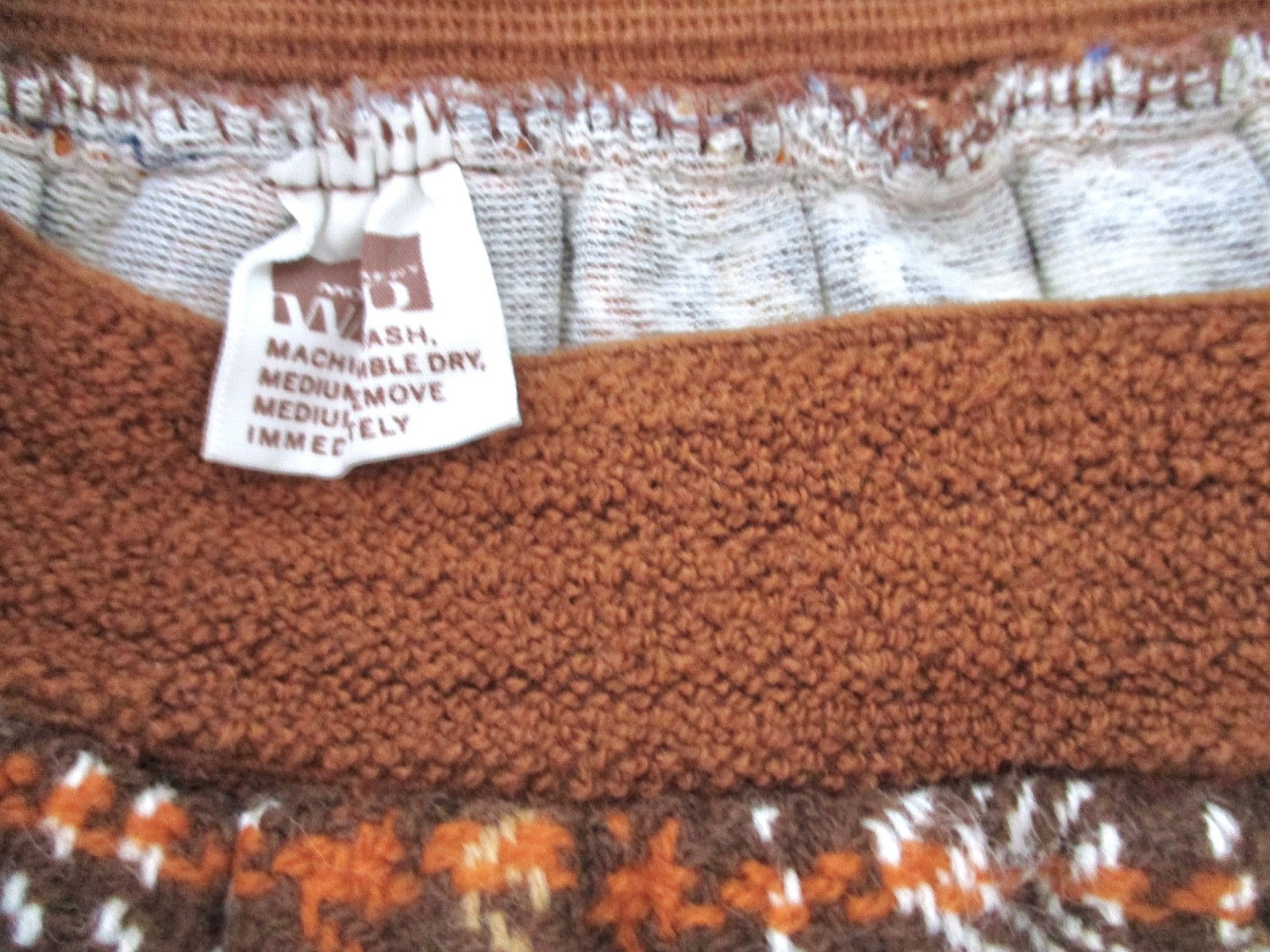 Vtg 60s 70s Rust Brown Plaid Skater Brady Mini Skirt Acrylic Tweedy Flannel S/M