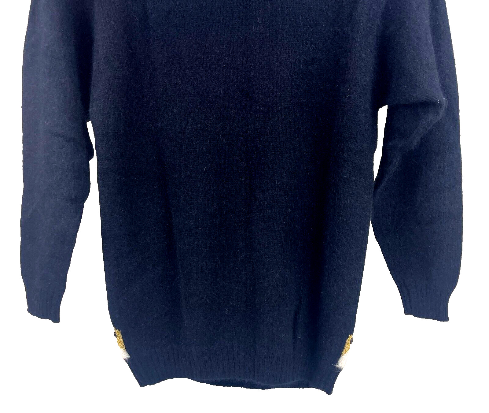 80s vintage graphic sweater gold white black fun funky Med