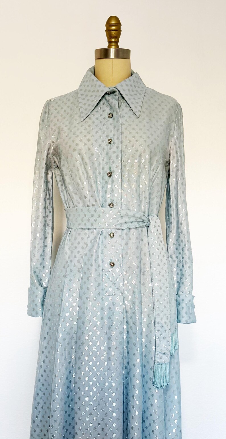1960s Leslie Fay Gown / 1960s Gown / Metallic Gown / Size Medium