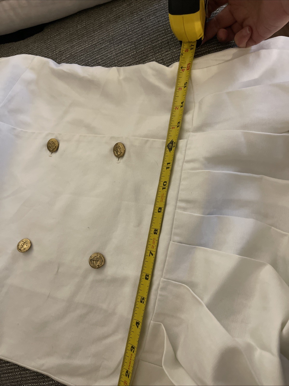 Vintage Thermo Jac Nautical Sailor Dress White Gold Button Pleated