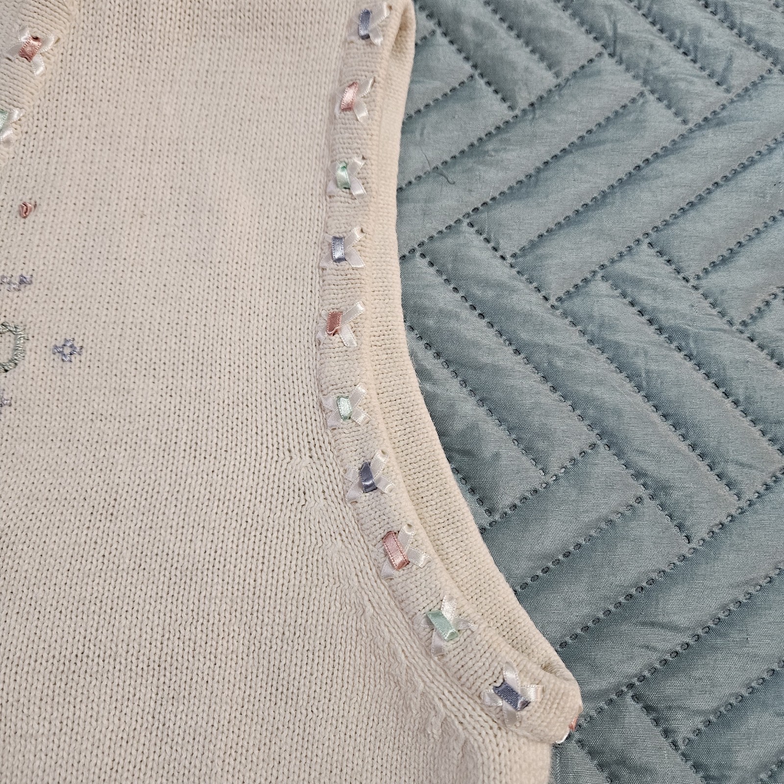 Vintage TanJay Women’s Vest Size Medium Lavishly Decorated Ribbon Flowers Beads