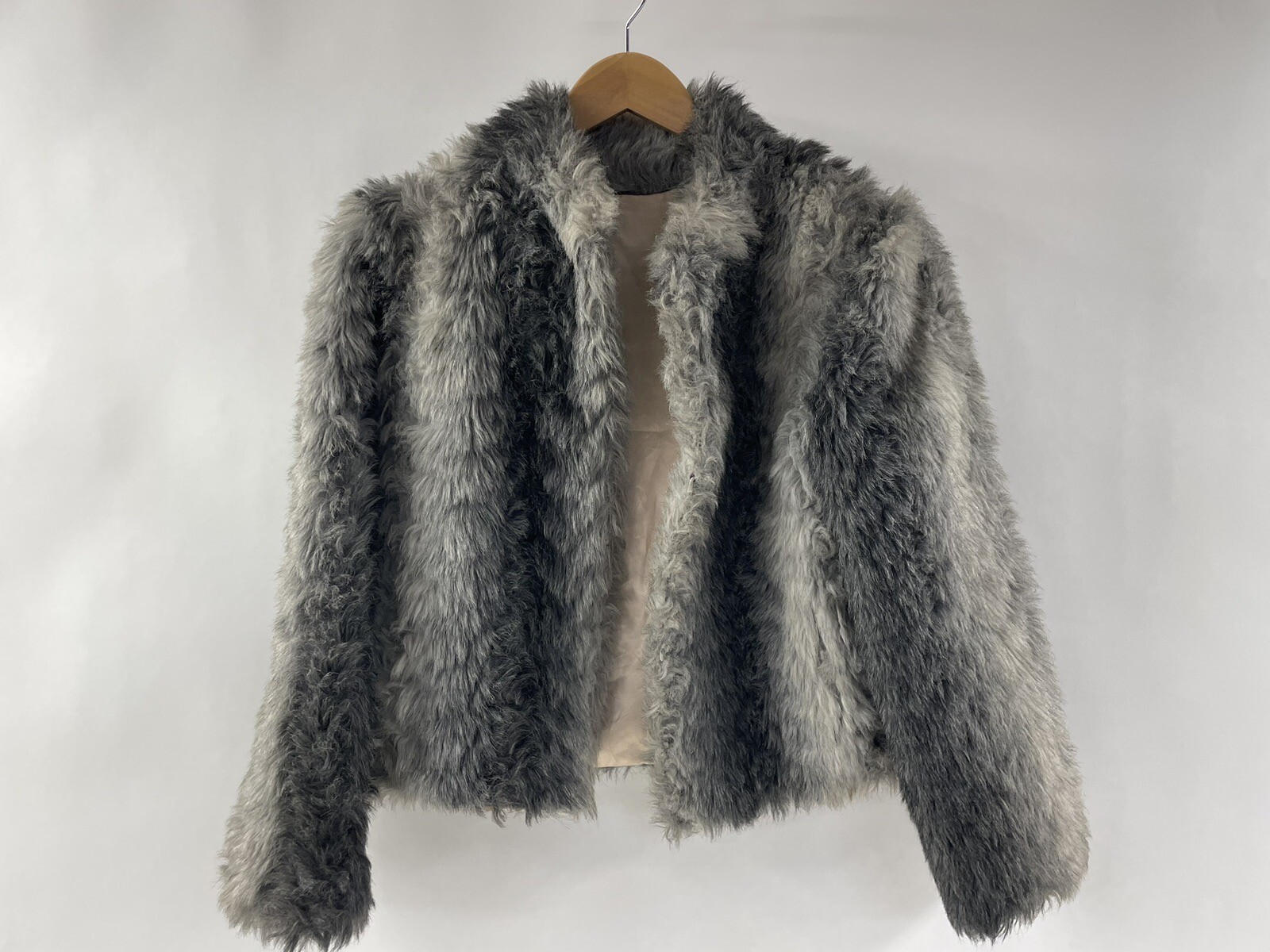 TYBER Belgium by OTEX Half Jacket Silver Grey Premium Faux Fur Vintage Size 10