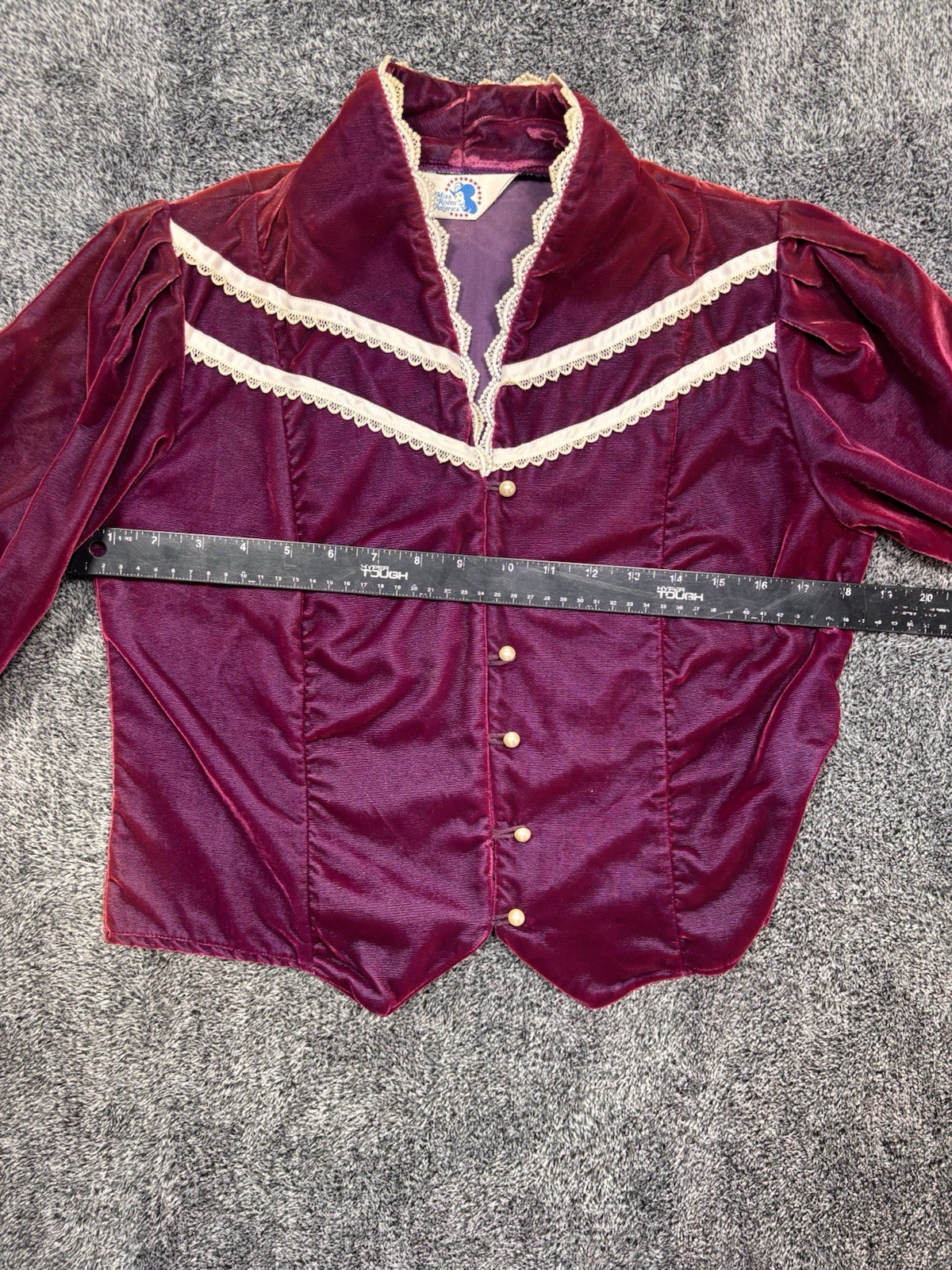 VTG 80s Miss Rodeo America Pageant Velvet 2 Piece Set Dress Jacket Set 13/14