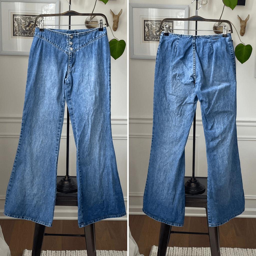 Vintage 90s Zana Di Low Rise Hip Hugger Flare Jeans 5 6