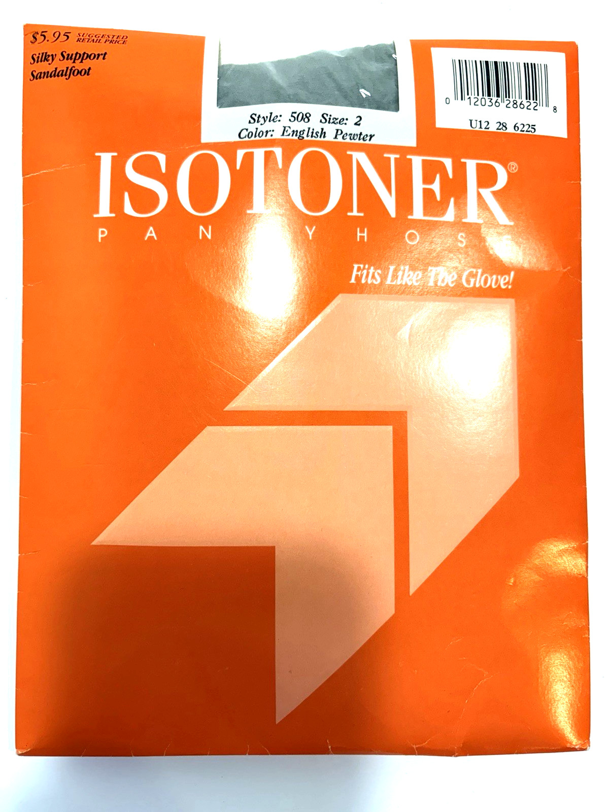 VTG Isotoner Womens Pantyhose Style 508 Size 2 English Pewter Support Sandalfoot