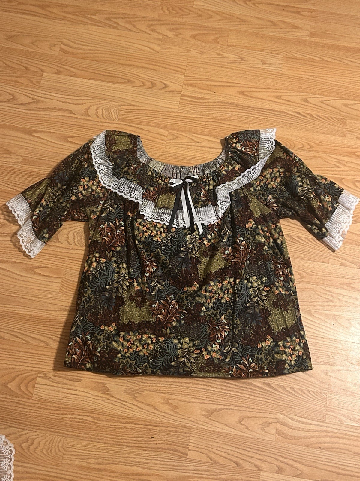 Vintage Fun&Fancy Originals Square Dance Floral Outfit Circle Skirt Sz XL