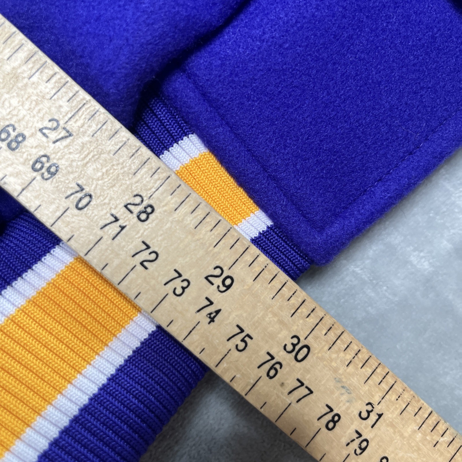 Rhinebeck NY High School Purple Yellow Letterman Stitched Button Jacket Large