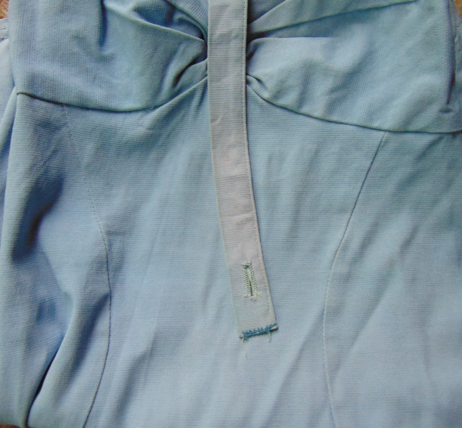 VTG 1940s Styled by Nanina Baby Blue Ruched Halter Bathing Suit sz 38