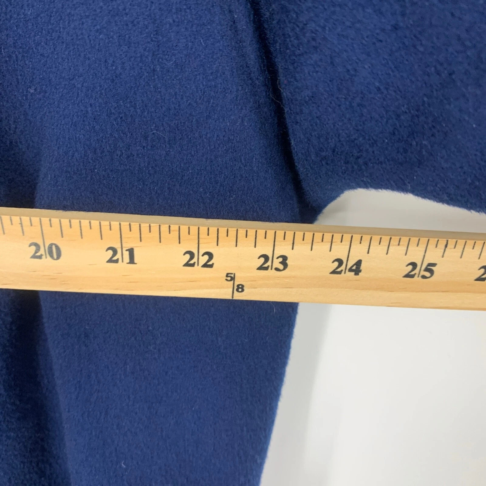 Vintage Ladies Wool Long Trench Coat Portrait by Stevens Union Made in USA Blue