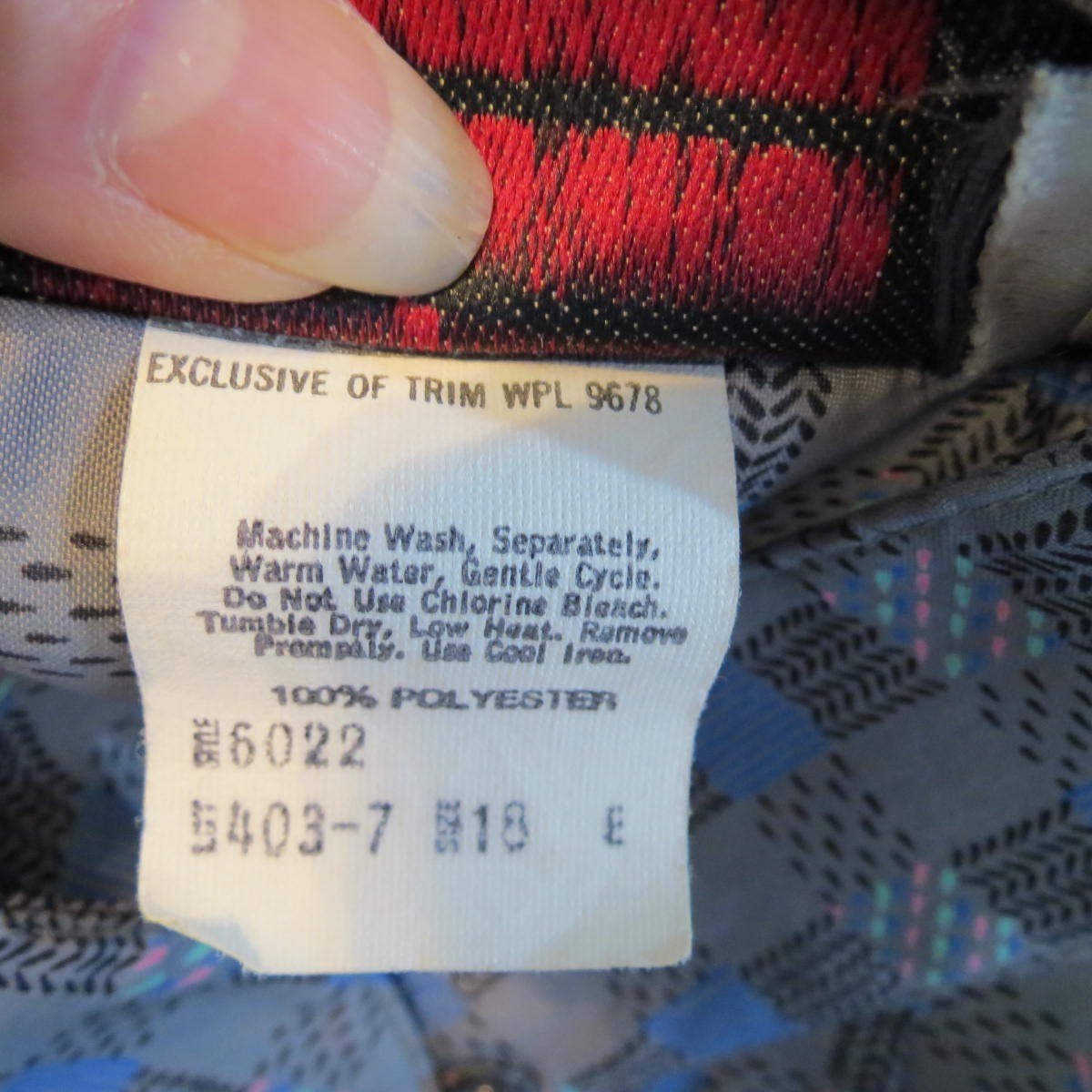 VTG 70s/80s Blouse Lady Arrow Ascot Collection Checkered High Neck Grey Sz 16