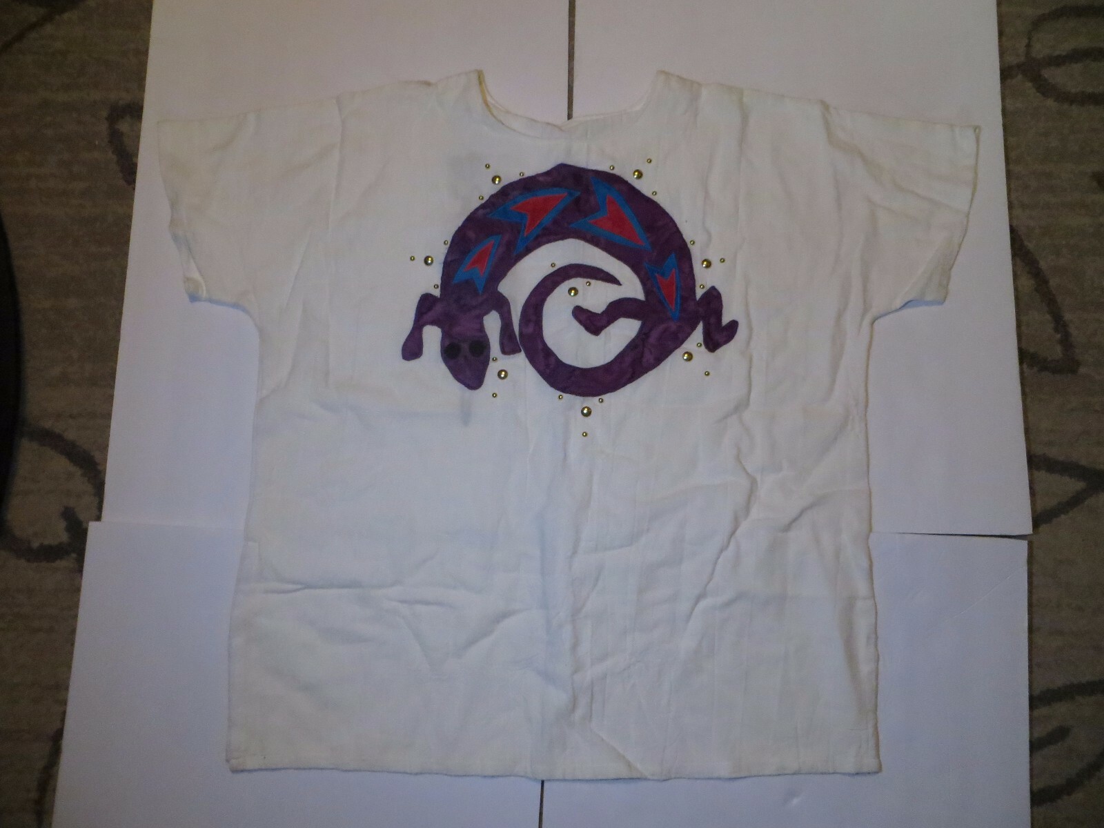 Alfredo’s Wife Women’s White Lizard Shirt Top XL