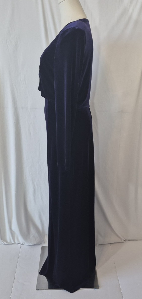 Vintage Y2K 90s ONYX Nite Purple Velvet Party Maxi Dress w/ Jacket US 8