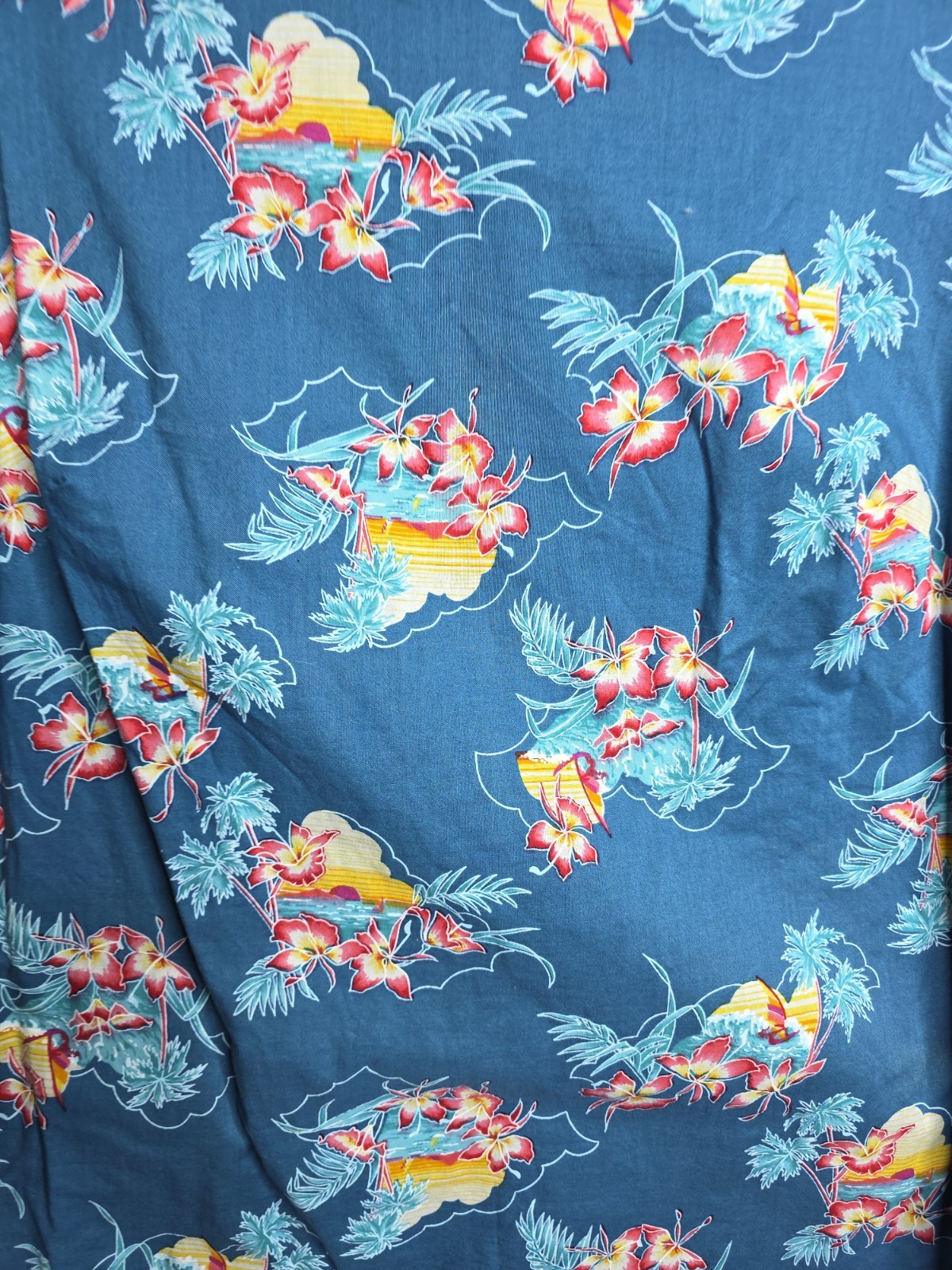 VTG Made in Hawaii Blue Floral Zip Back Maxi Dress Size M-L See Measurements