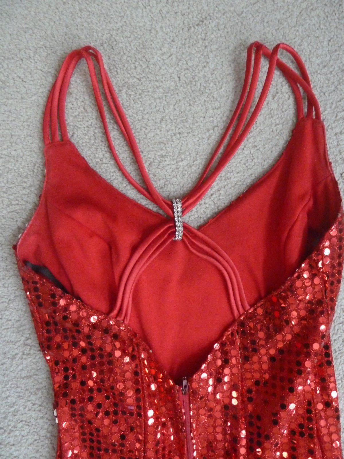 Vintage 1990’s L.A. Glo Size 7/8 Red Sequins Holiday Prom Party Formal Dress