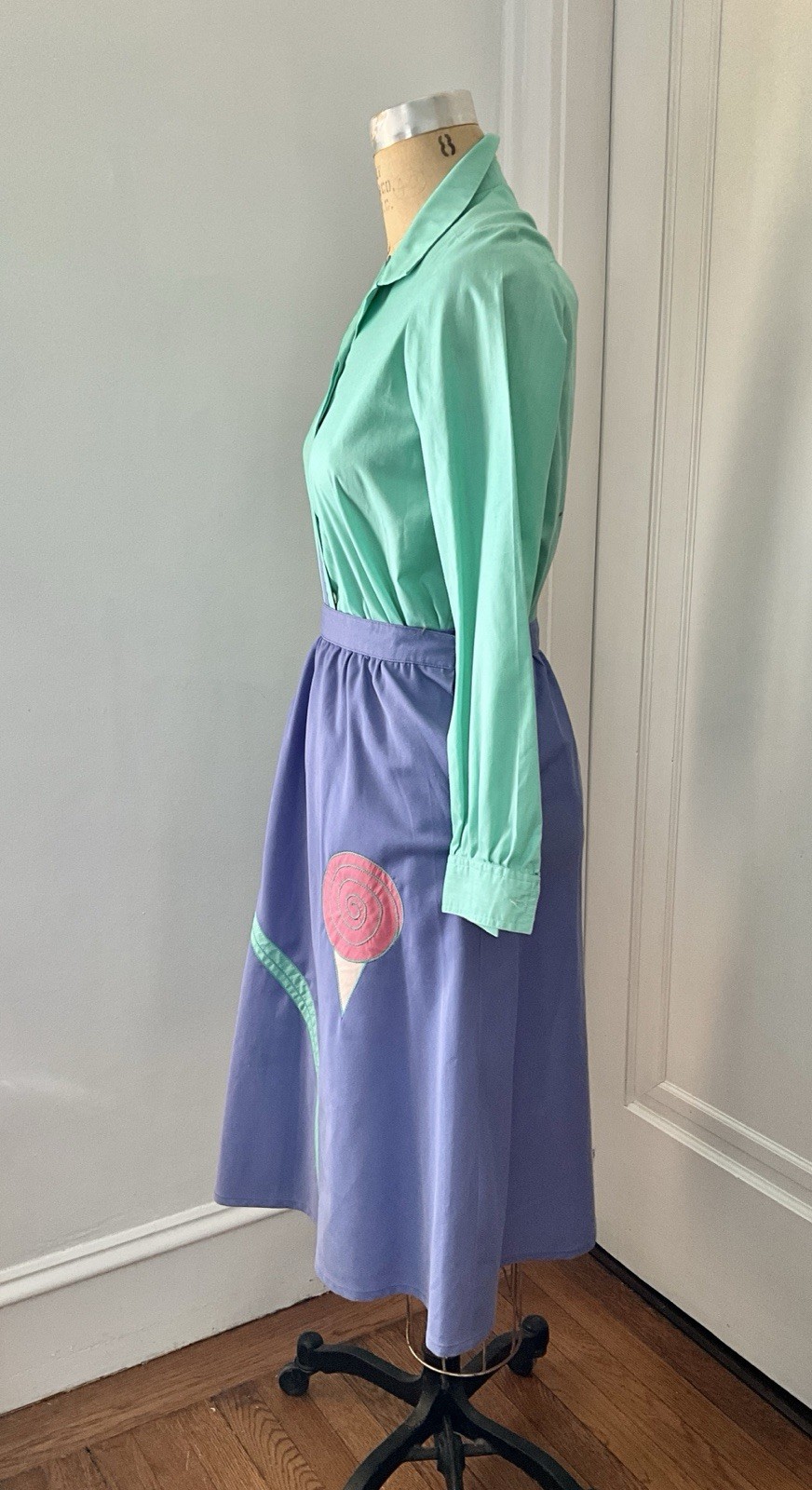 Vintage 1970’s Giorgio Sant’Angelo 2 PIece Appliqued Skirt and Top