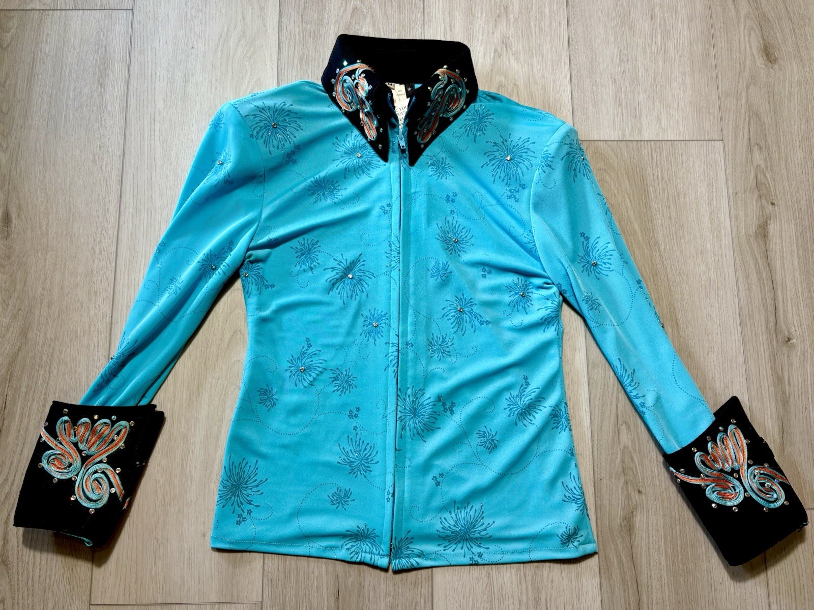 VTG 80s Silver Mesa Leather Equestrian Western Show Jacket NWT S/M Rodeo