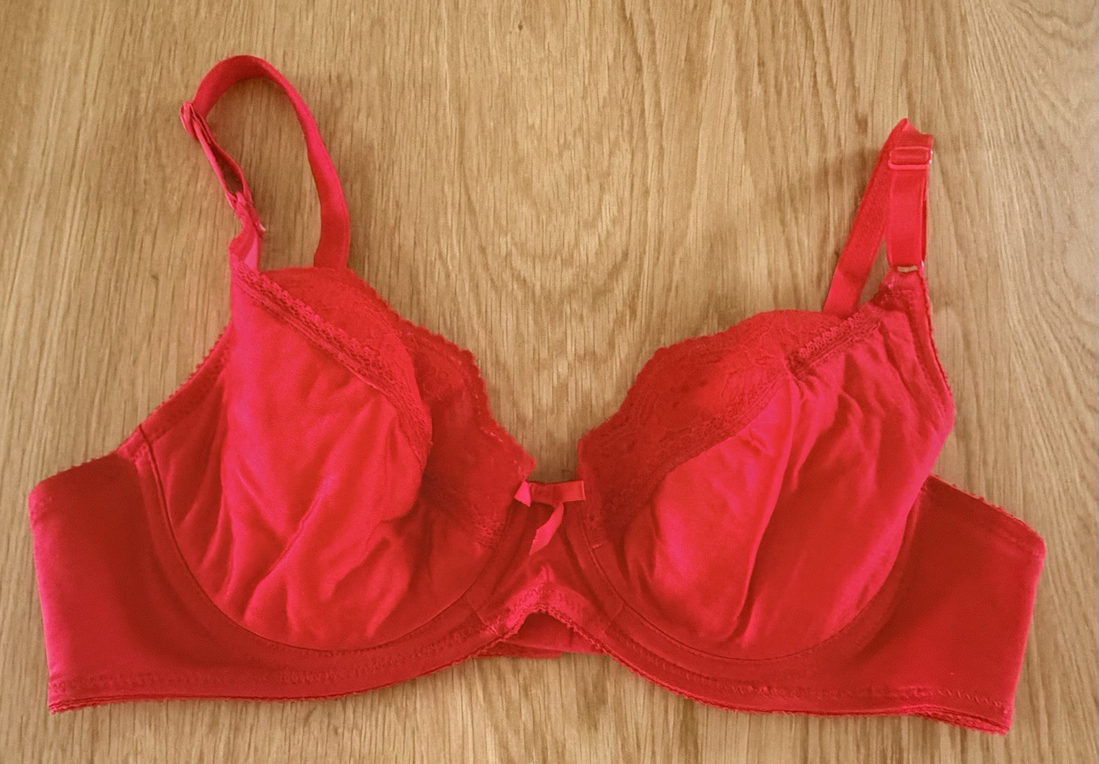 Vintage Gelmart Red 100% Nylon Lightly Lined Underwire Bra 36B Style 57000