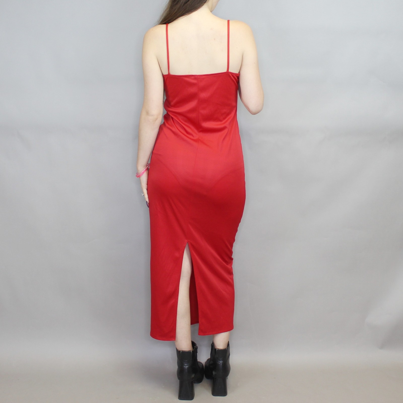 Vintage 80s Red Slip Maxi Dress