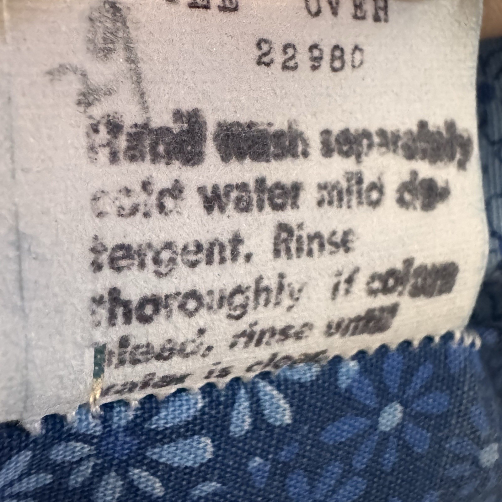 Vintage Penneys Hawaii Blue Floral Cotton Maxi Dress Pockets Lace Trim 9 S