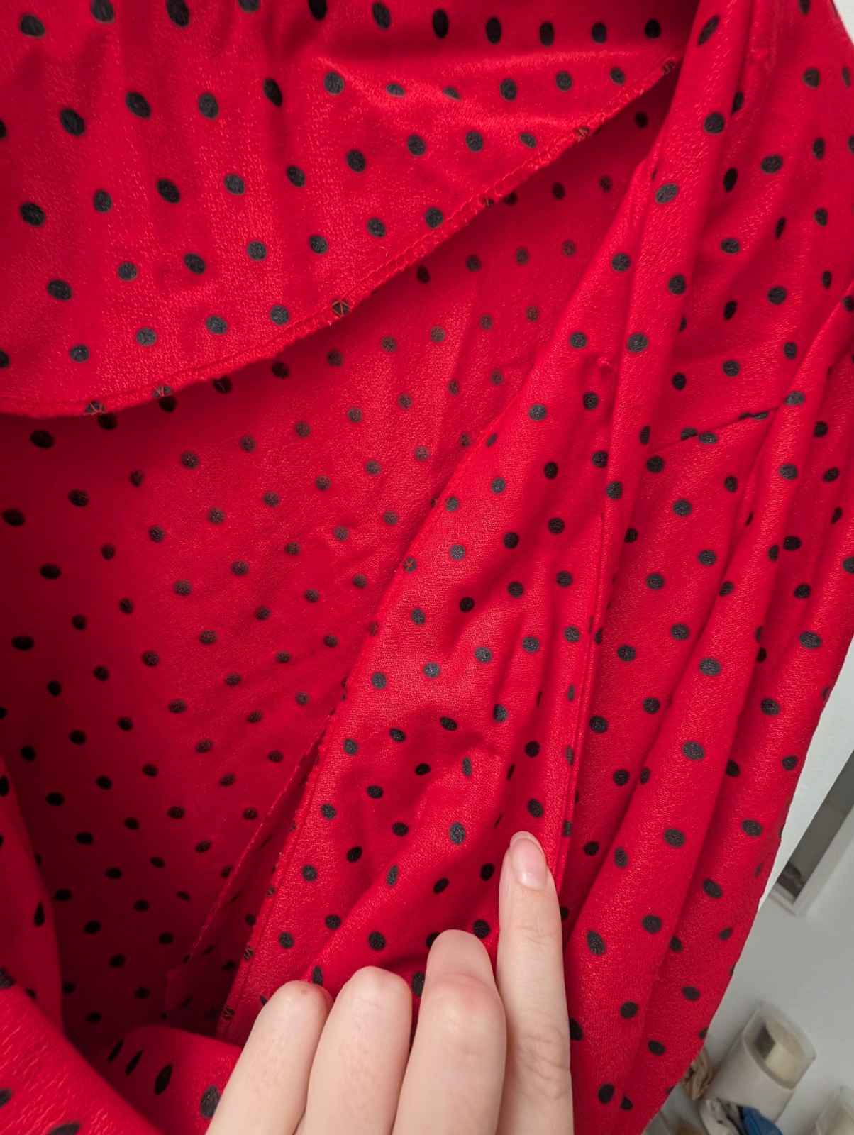 Vintage Whirlaway Frocks Top Red Black Polka Dot Shoulder Pads 12 Medium Large