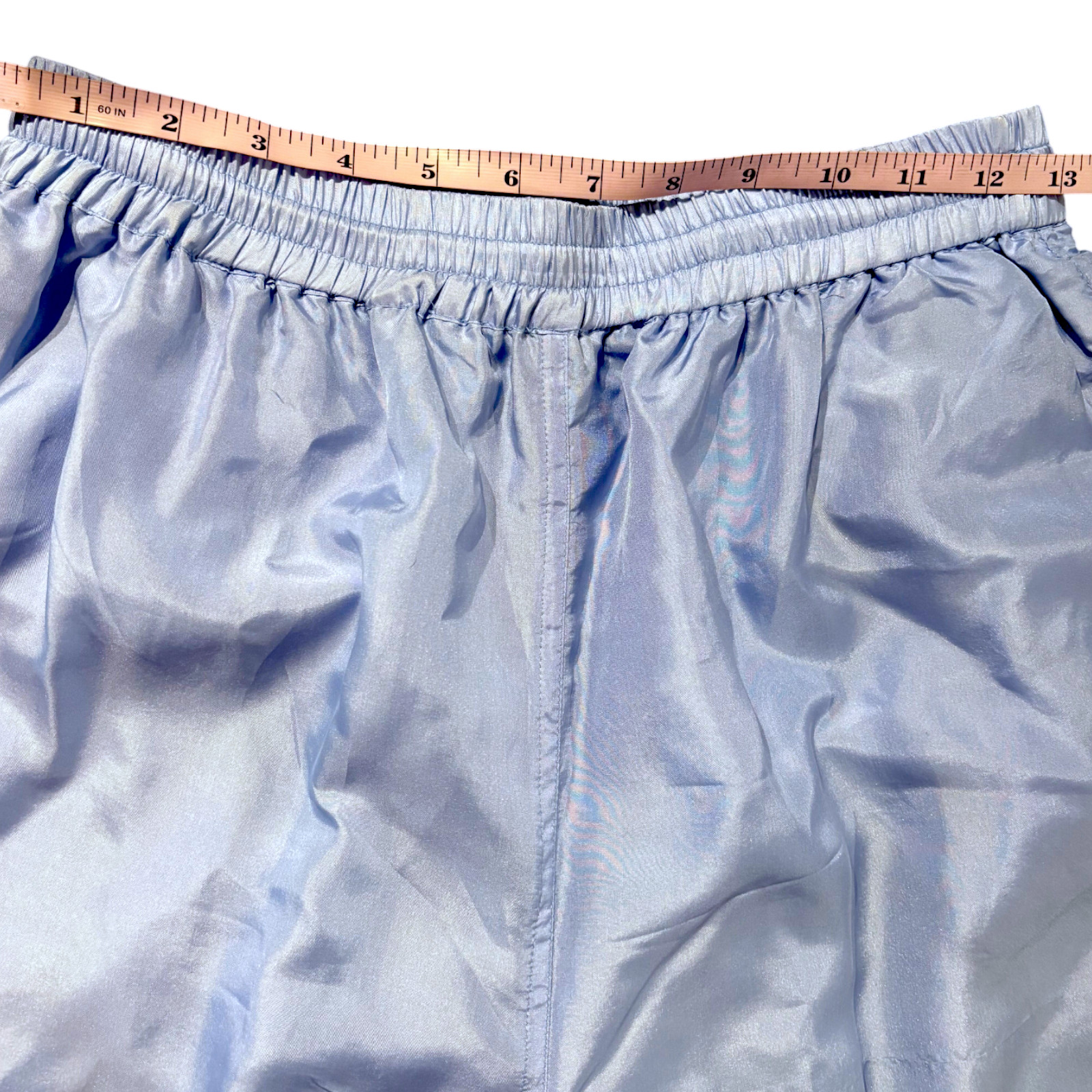 Mureli Vintage blue 100% Silk Jacket and Pants set track suit sz M